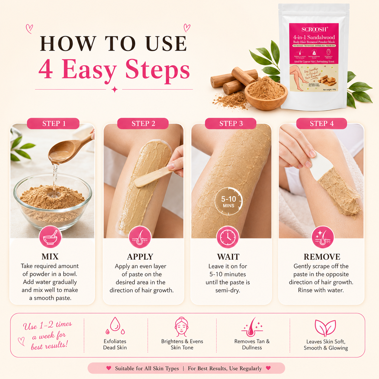 🚫🪒 4-in-1 Bikini Hair Removal Wax Powder Mask ✨🌸