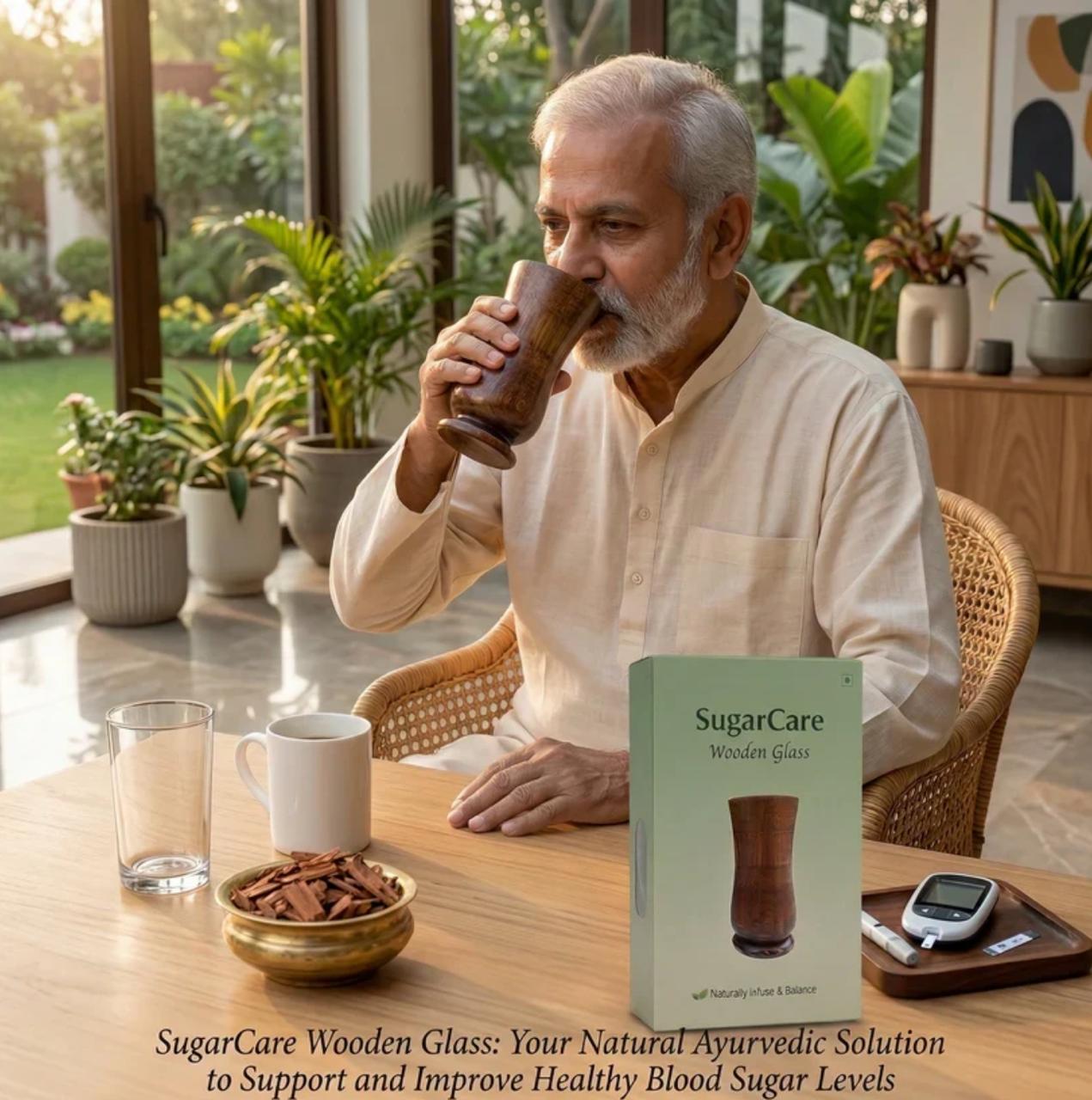 🌿 विजयसार सुगर ब्यालेन्स काठको गिलास (१००% प्राकृतिक)  मूल्य: रु. १,१९९